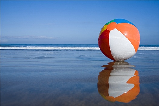 沙滩球,海滩