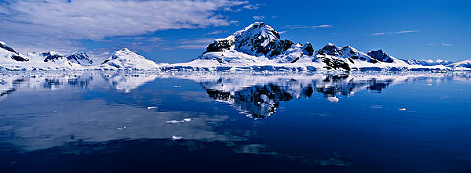 南极,落日,山脉,山,冰河