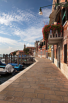 街道,水,慕拉诺,意大利