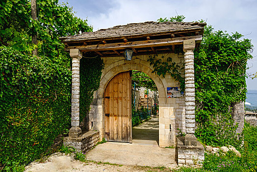 入口,房子,牢固,吉洛卡斯特拉,阿尔巴尼亚,欧洲