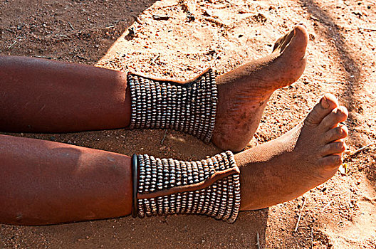 腿,辛巴族妇女,考科韦尔德,纳米比亚,非洲