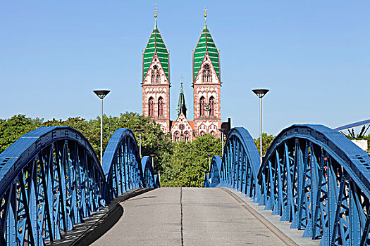 桥,教会,教堂,布赖施高,巴登符腾堡,德国,欧洲