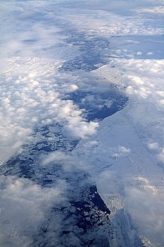 海冰,分手,靠近,巴芬岛,加拿大