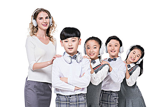 女外教和小学生