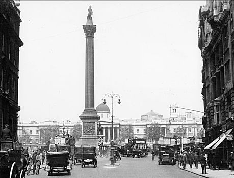 纳尔逊纪念柱,特拉法尔加广场,伦敦,20年代,艺术家,未知