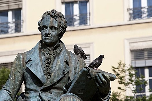 雕塑,遮盖,鸽子,里昂,法国