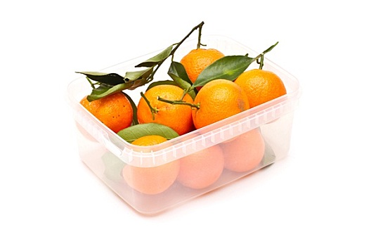 成熟,柑橘,塑料容器