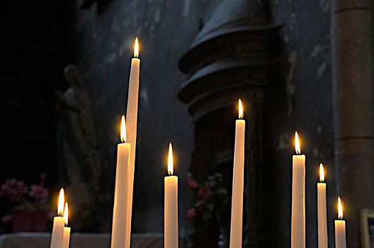 法国,勃艮第,祈愿用具,蜡烛,大教堂