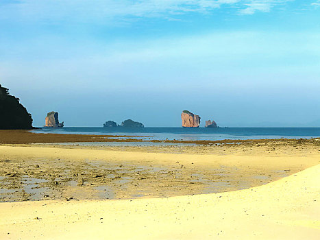 热带,风景,海滩,甲米,泰国