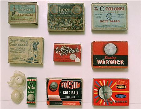 多样,高尔夫球,盒子,早,20世纪,艺术家,未知