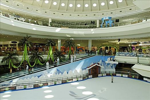 滑冰场,购物中心,商场,城市,阿联酋,阿拉伯,中东