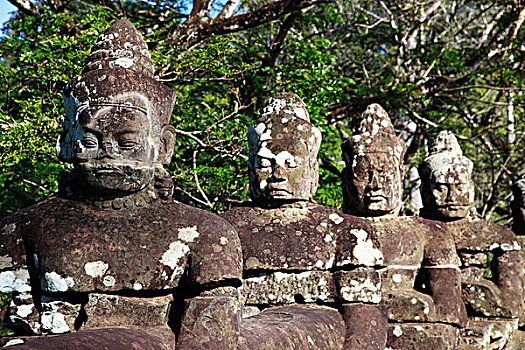 石刻,神,吴哥窟,柬埔寨