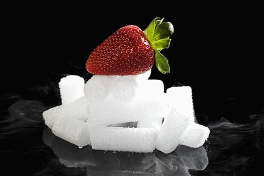 草莓,干冰