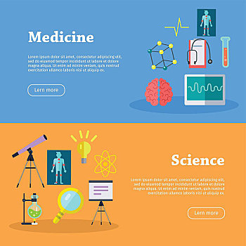 医疗,科学,旗帜,实验室,模版,概念,背景,科研,科学实验室,测验,科技,插画