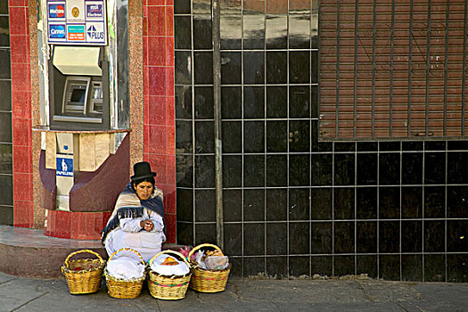 摊贩,街上,玻利维亚