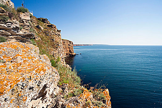 岬角,黑海,海岸,保加利亚,欧洲