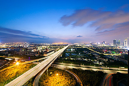 中国广东深圳前海湾区城市夜景