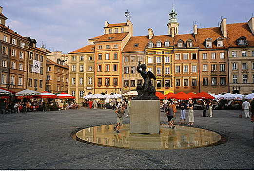 雕塑,城市广场,老城广场,华沙,波兰
