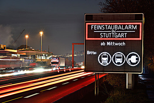信息指示,高速公路,斯图加特,巴登符腾堡,德国,欧洲