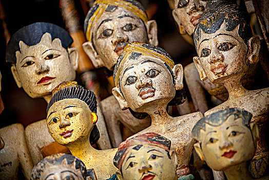 木雕,庙宇,舞者,集市,乌布,巴厘岛,印度尼西亚,亚洲