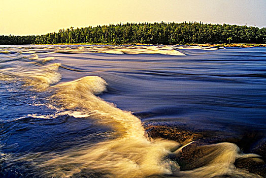 瀑布,湖,怀特雪尔省立公园,曼尼托巴,加拿大