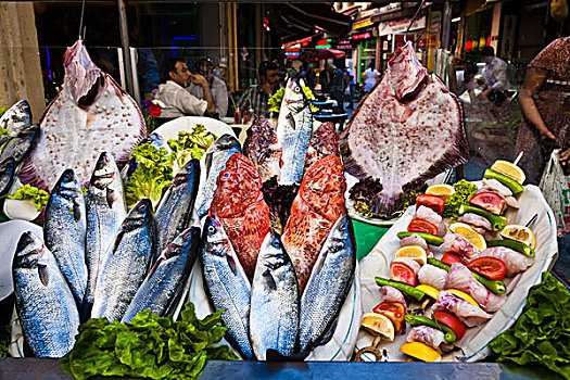 鱼肉,货摊,地区,伊斯坦布尔,土耳其