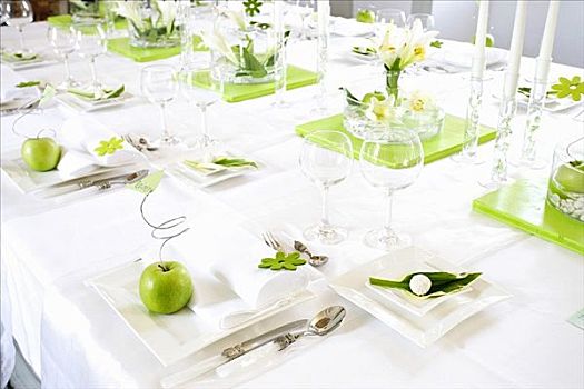 桌子,特殊场合,绿色,白色