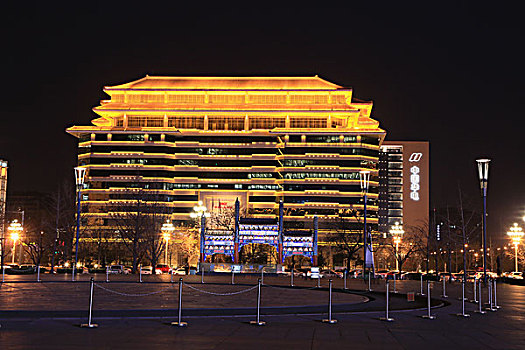 2017年12月23日北京西城区西单地区建筑夜景
