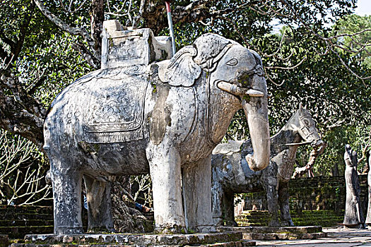 大象,雕塑,墓地,皇帝,色调,越南,东南亚,亚洲