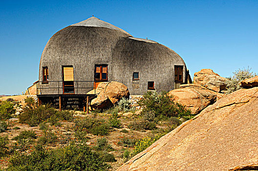 茅草屋顶,山,闲适,南非,非洲