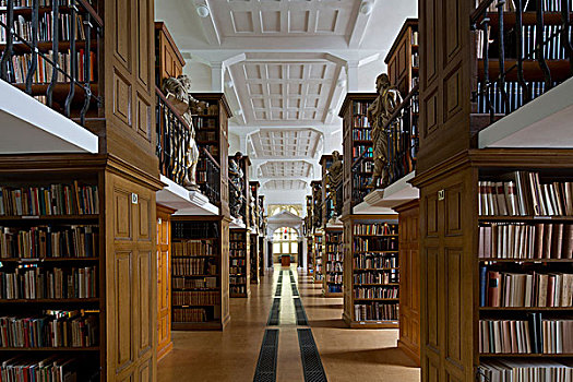 过道,书架,图书馆,建造,教堂,莱茵兰-巴拉丁州,德国