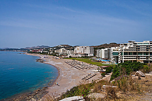 酒店,海滩,夫里拉可,罗德岛,希腊,欧洲