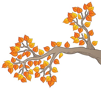 卡通,树枝,叶子