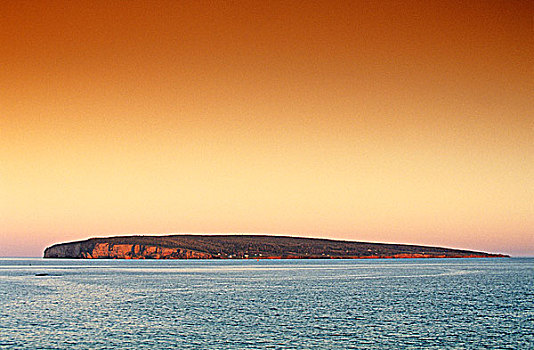 岛屿,日落,伽斯佩,魁北克,加拿大