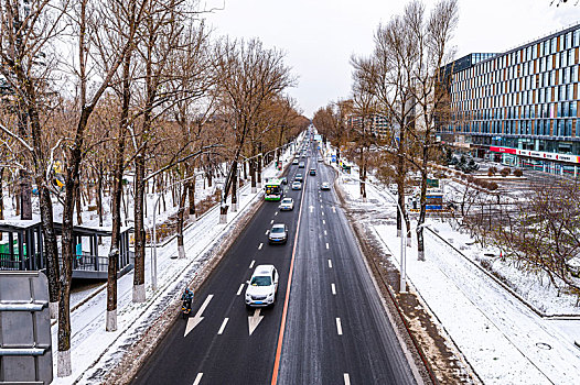 初冬第一场雪-中国长春城区冬季风景