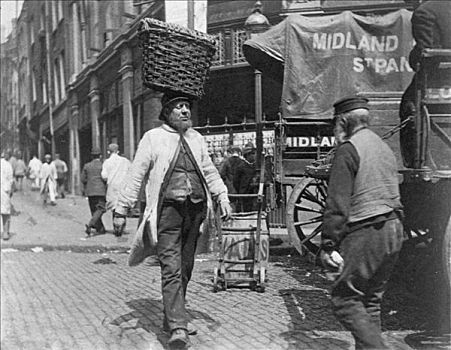 鱼,搬运工,市场,伦敦,1893年