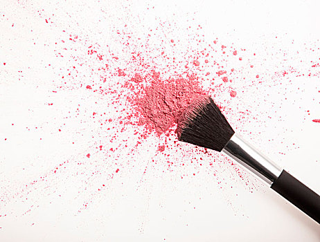 化妆刷,粉色,腮红,粉末,溅