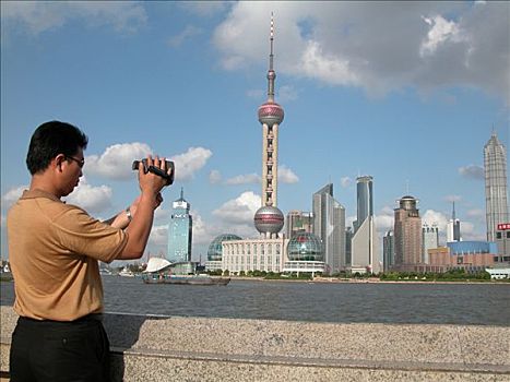 中国,上海,天际线,现代,新,摩天大楼,星期