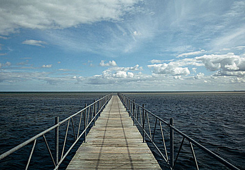 码头,伸展,地平线,乡村,波罗的海,丹麦