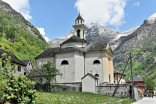 圣玛丽亚教堂,韦尔扎斯卡谷,山谷,提契诺河,瑞士,欧洲