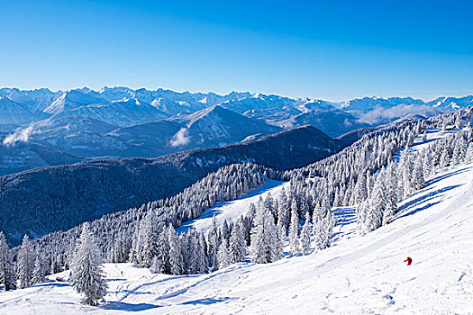 滑雪胜地,兰格丽斯,山,后面,巴伐利亚,上巴伐利亚,德国,欧洲