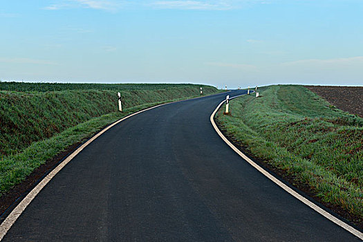 乡间小路,早晨,黑森州,德国