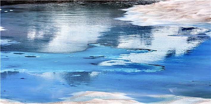 舒克森山,蓝色,雪,水池,抽象,艺术家,华盛顿,美国