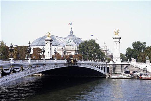 桥,上方,塞纳河,巴黎,法国