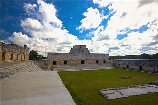 院落,遗迹,建筑,乌斯马尔,尤卡坦半岛,墨西哥