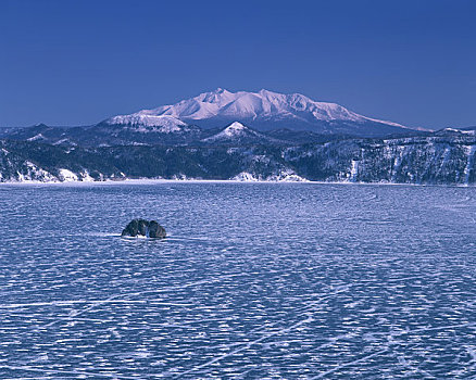 冰冷,湖,山