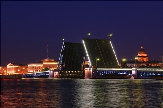 圣彼得堡,俄罗斯,开合式吊桥