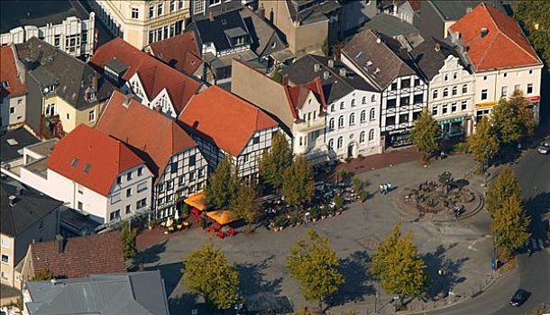 半木结构房屋,市中心,北莱茵威斯特伐利亚,德国,欧洲