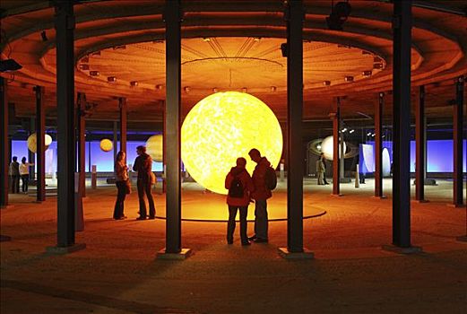 3d,太阳,室外,世界,太阳系,展示,气罐,奥伯豪森,鲁尔区,北莱茵威斯特伐利亚,德国,欧洲