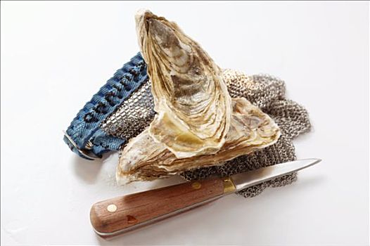 新鲜,牡蛎,牡蛎刀,手套